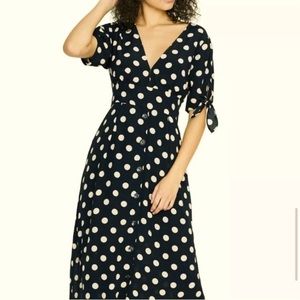 Black Pink/Tan Love Worn Polka dot Maxi Dress Black With Cherry Blossom Dots 4